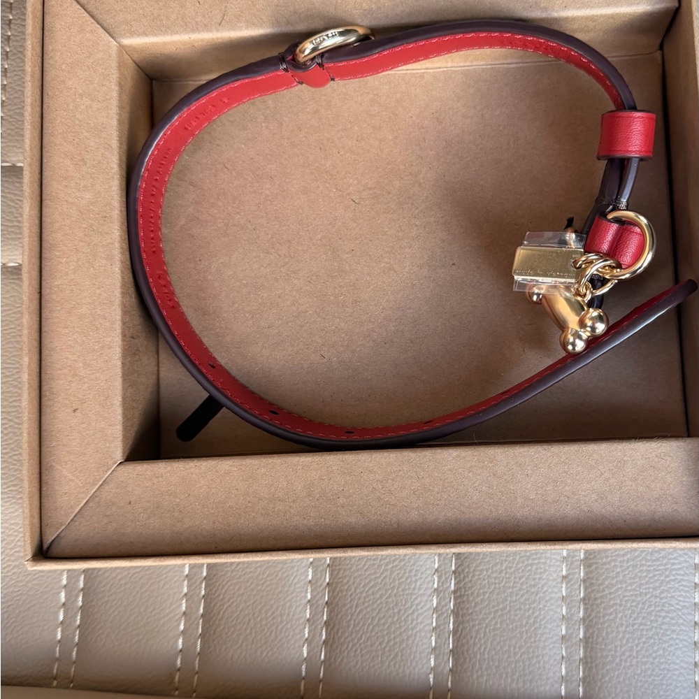 Coach Red and Gold Dog Collar